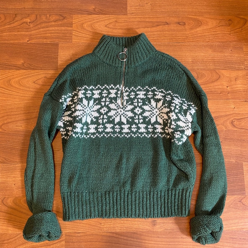 LA Hearts Quarter Zip Sweater